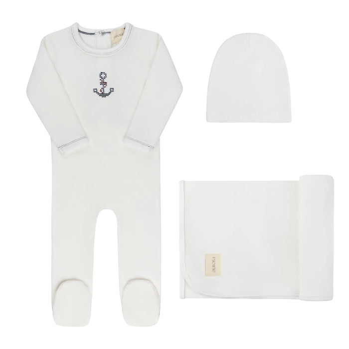 Baby Boy Layette Set – Ivory Boy – Cross Stitch