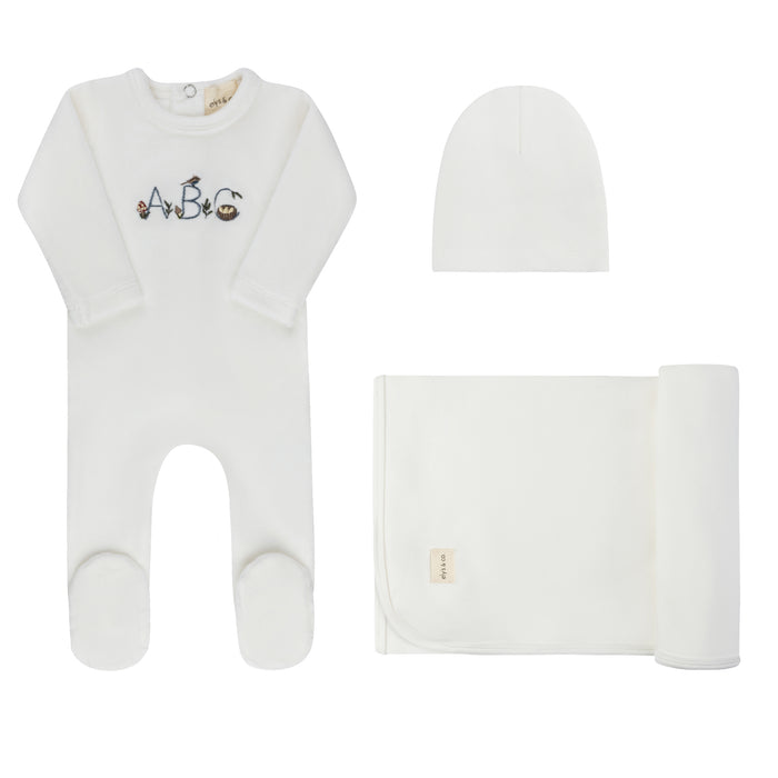 Baby Boy Layette Set – Ivory Boy – Embroidered ABC