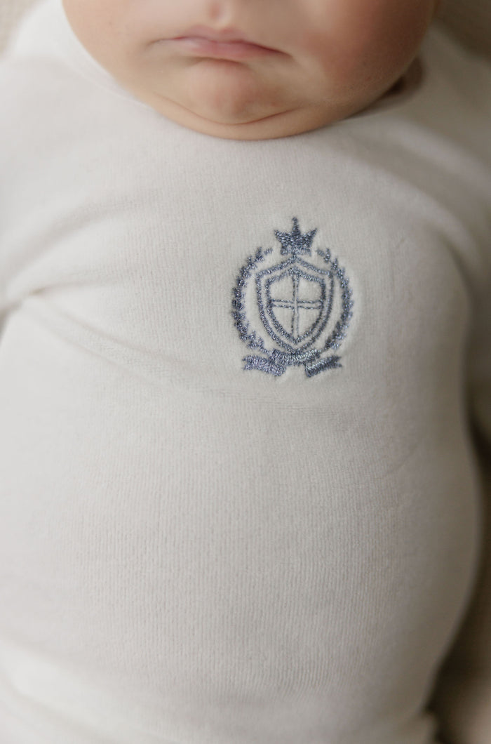 Baby Boy Layette Set – Ivory Boy – Metallic Crest