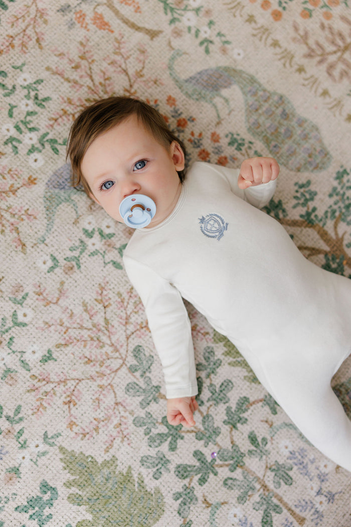 Baby Boy Layette Set – Ivory Boy – Metallic Crest