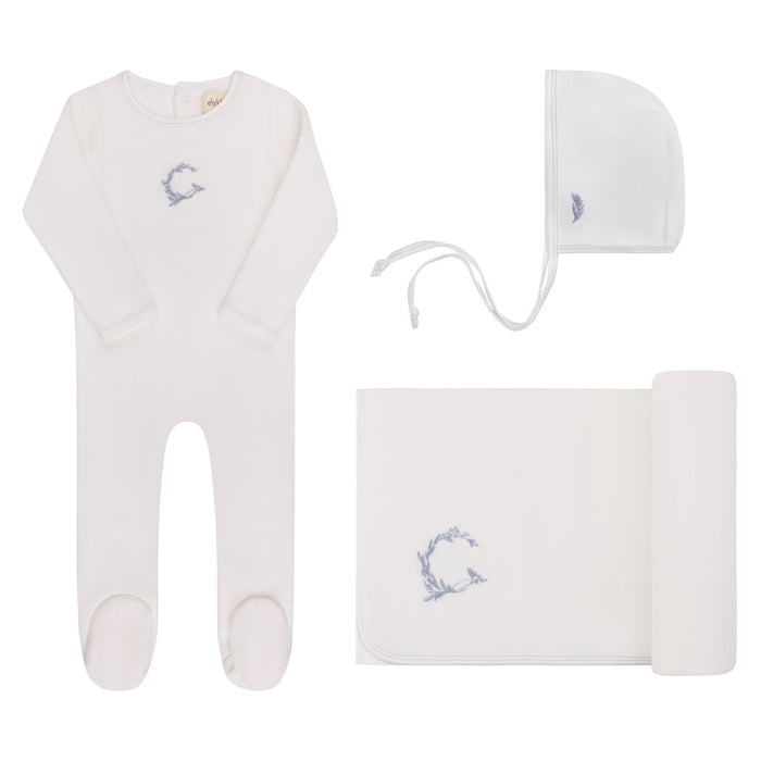 Baby Boy Layette Set – Ivory Boy – Metallic Wreath