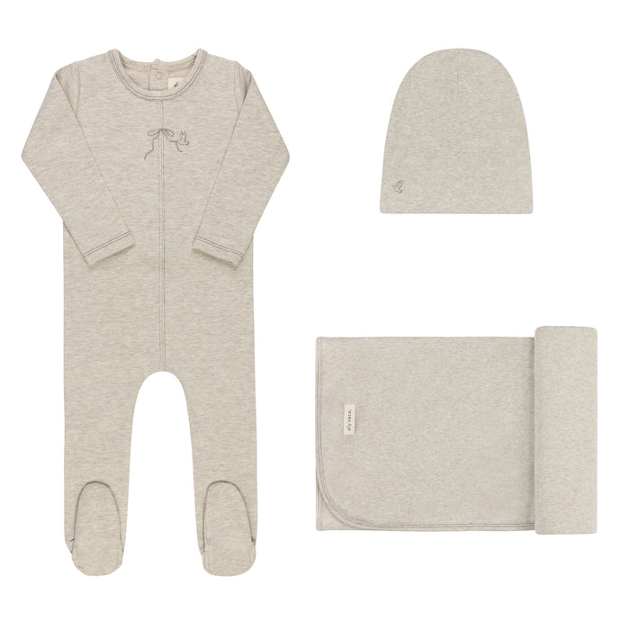 Baby Boy Layette Set – Tan – Bird Seam