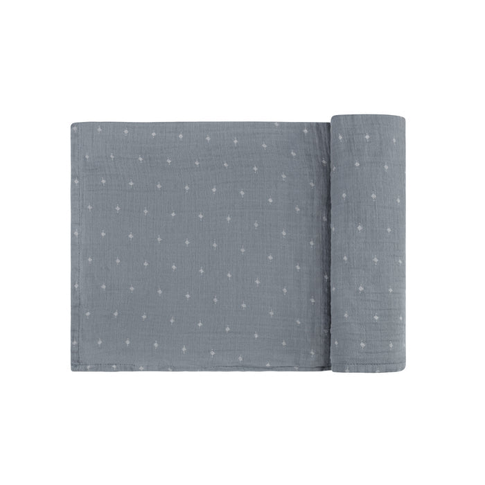 Baby Boy Muslin Swaddle – Blue – Diamond