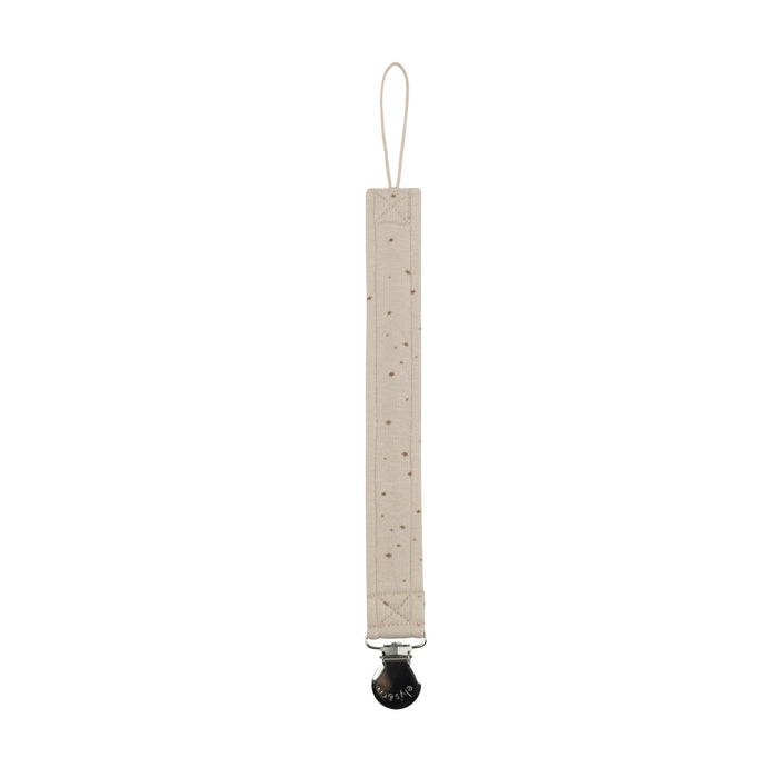 Baby Boy Paci Clip – Tan – Speckled Bunny