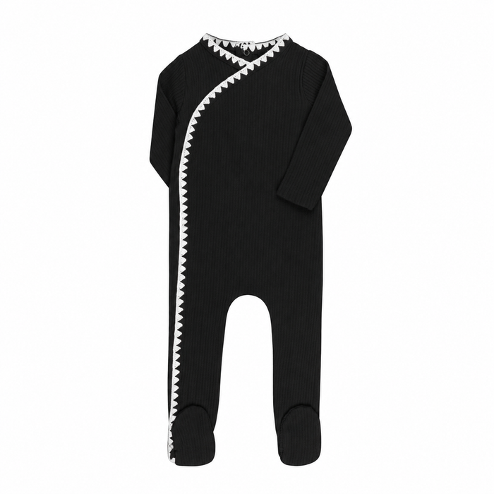 Baby Footie – Black – Whipstitch