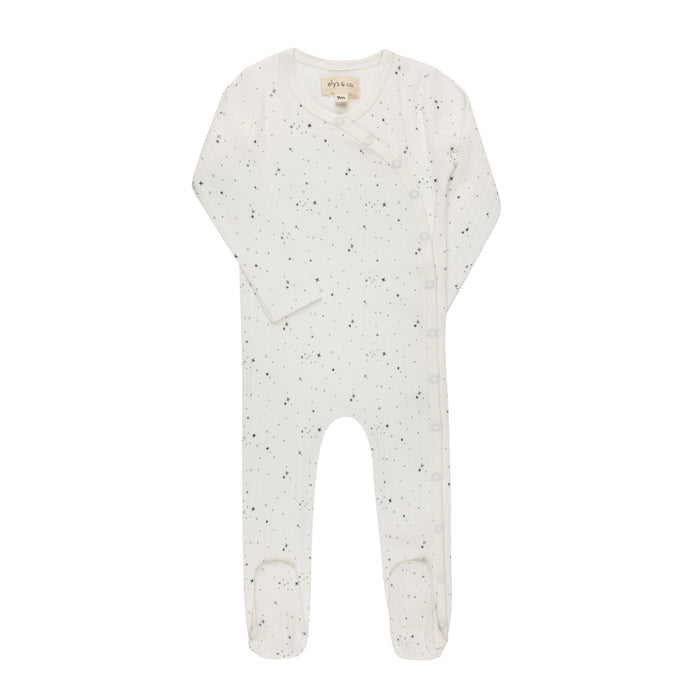 Baby Footie – Ivory Stars – Printed Floral Star