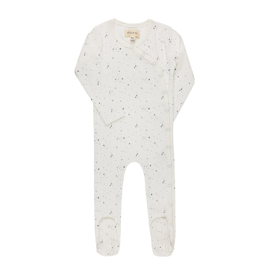 Baby Footie – Ivory Stars – Printed Floral Star