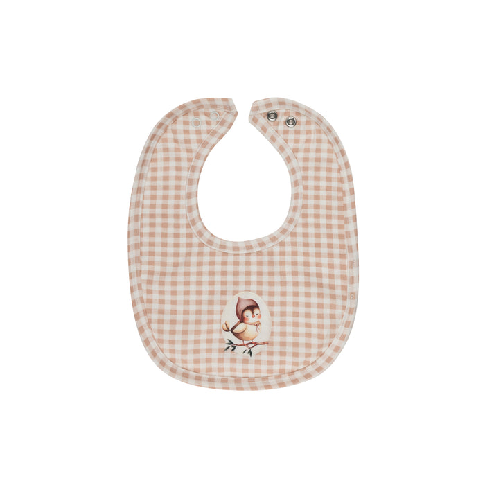 Baby Girl Bib - Blush - Gingham Owl