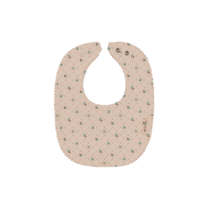 Baby Girl Bib - Pink - Floral Grid
