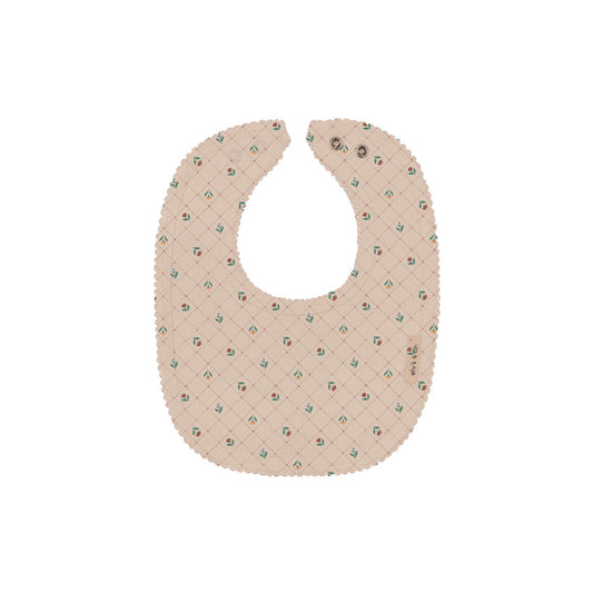 Baby Girl Bib - Pink - Floral Grid