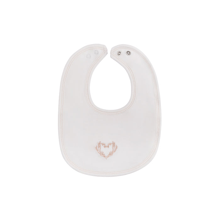 Baby Girl Bib – Ivory Girl – Metallic Wreath