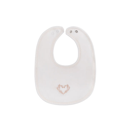 Baby Girl Bib – Ivory Girl – Metallic Wreath