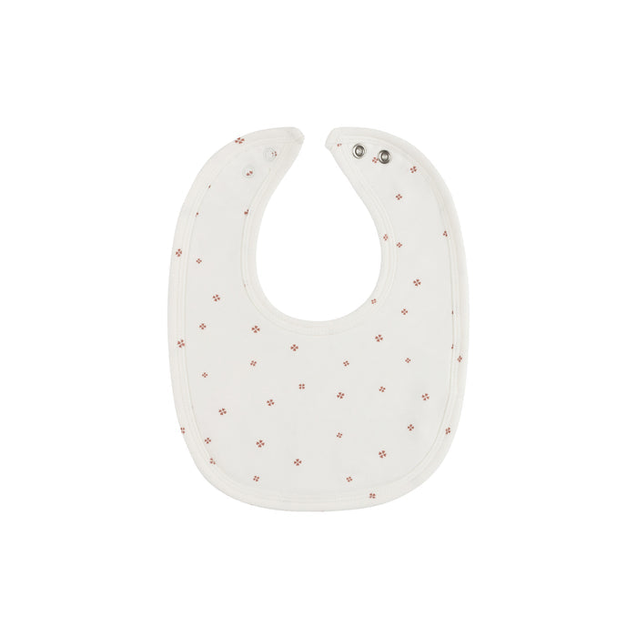 Baby Girl Bib – Ivory Pink – Clover Print