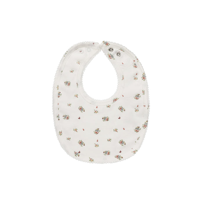 Baby Girl Bib – Ivory Pink – Floral Print