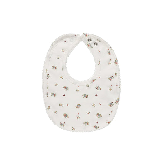 Baby Girl Bib – Ivory Pink – Floral Print