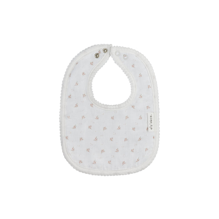 Baby Girl Bib – Ivory Pink – Rosebud