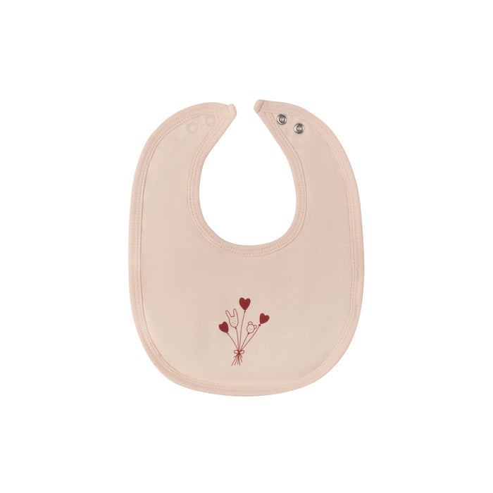 Baby Girl Bib – Ivory Pink – Stripe