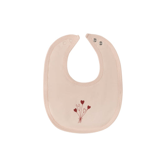 Baby Girl Bib – Ivory Pink – Stripe