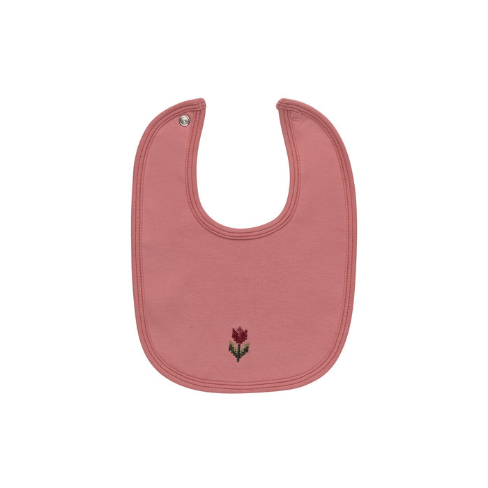 Baby Girl Bib – Pink – Cross Stitch Tulip