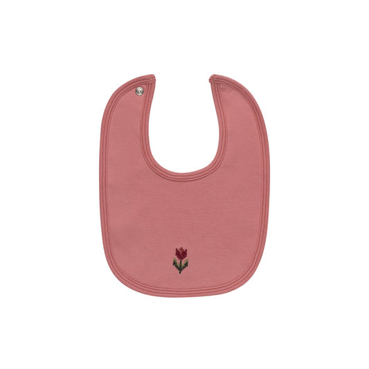 Baby Girl Bib – Pink – Cross Stitch Tulip