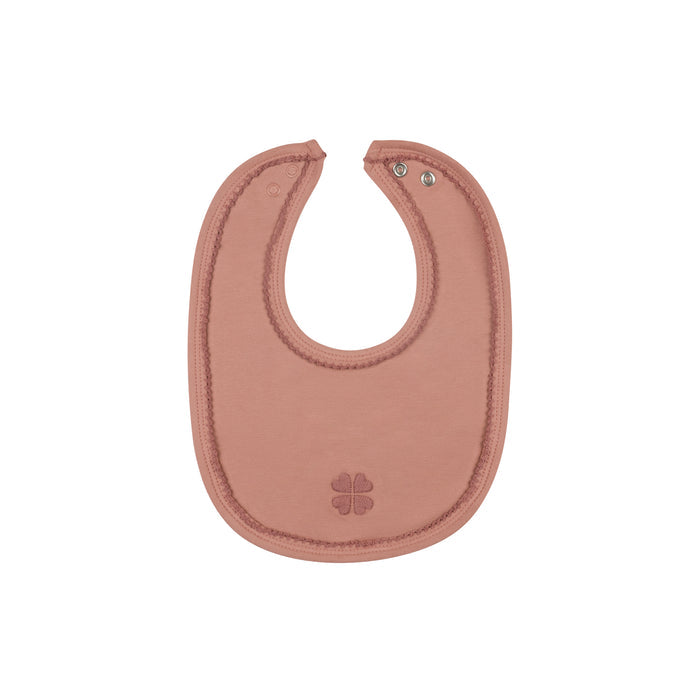 Baby Girl Bib – Pink – Embroidered Clover