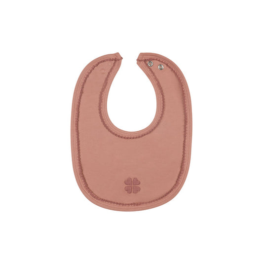 Baby Girl Bib – Pink – Embroidered Clover