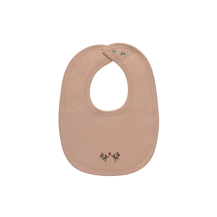 Baby Girl Bib – Pink – Embroidered