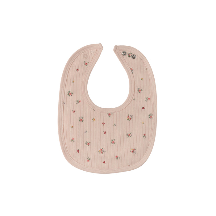 Baby Girl Bib – Pink Floral – Printed Floral Star