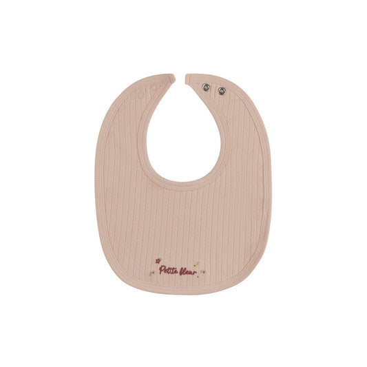 Baby Girl Bib – Pink – Floral Star Embroidered Collar