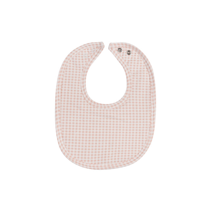 Baby Girl Bib – Pink – Gingham Teddy
