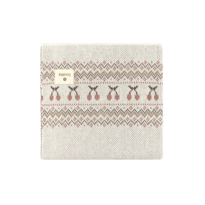 Baby Girl Blanket – Ivory Mauve – Fair Isle