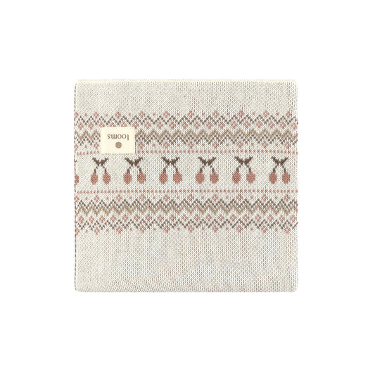 Baby Girl Blanket – Ivory Mauve – Fair Isle