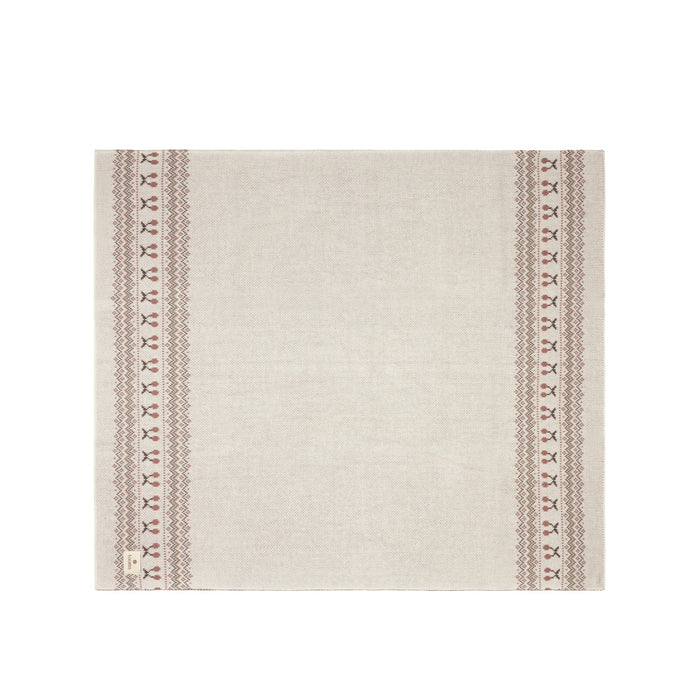 Baby Girl Blanket – Ivory Mauve – Fair Isle