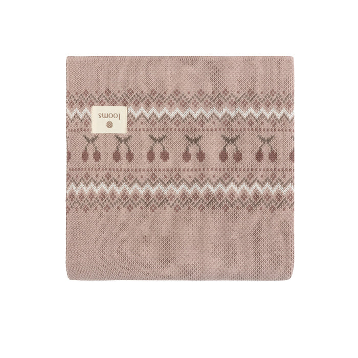 Baby Girl Blanket – Mauve – Fair Isle