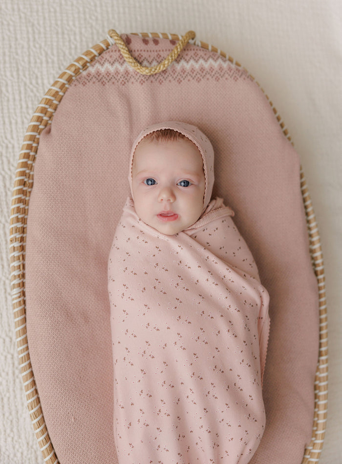 Baby Girl Blanket – Mauve – Fair Isle