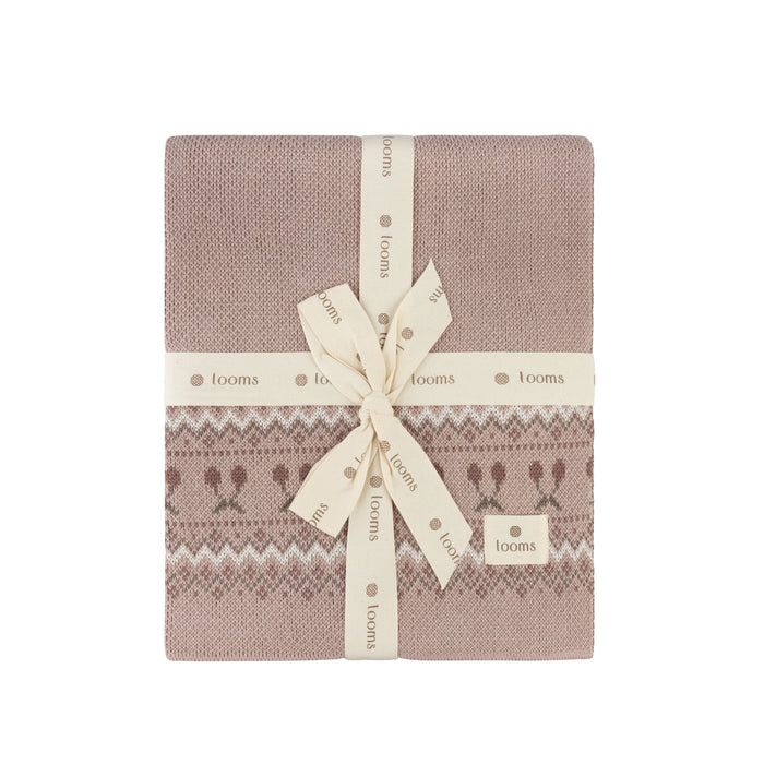 Baby Girl Blanket – Mauve – Fair Isle