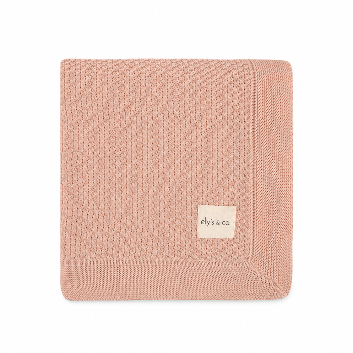Baby Girl Blanket – Pink – Floral Star Knit