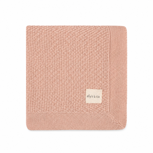 Baby Girl Blanket – Pink – Floral Star Knit
