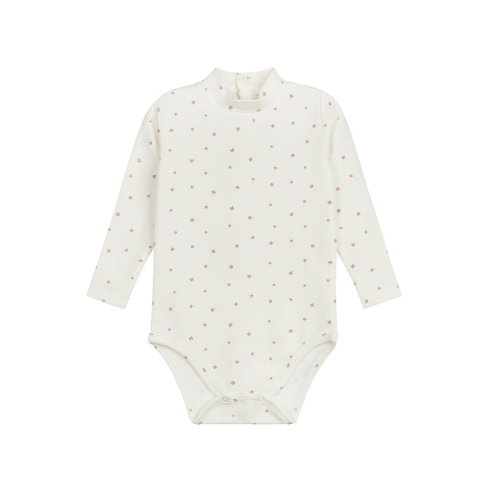 Baby Girl Bodysuit & Overalls – Ivory Pink – Clover Print