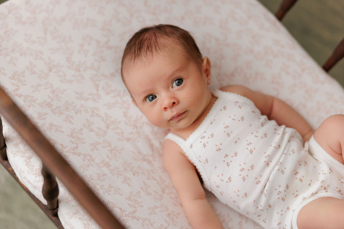 Baby Girl Deluxe Layette Set – Ivory Girl – Floral Leaf