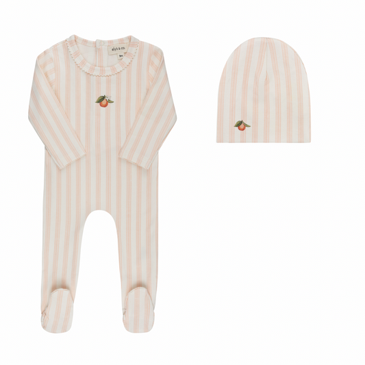 Baby Girl Footie and Beanie – Peach