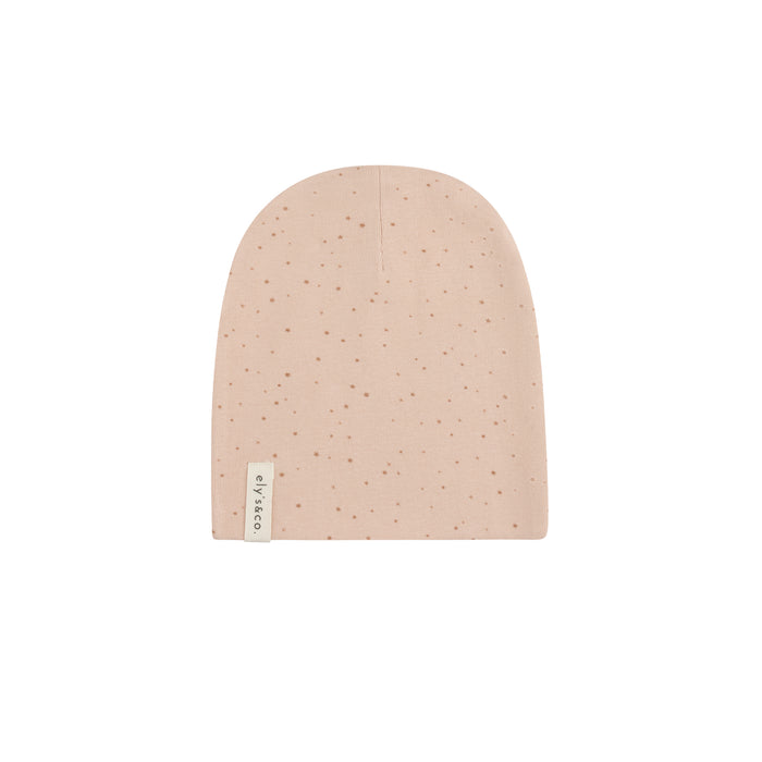 Baby Girl Footie and Beanie – Pink – Speckled Bunny