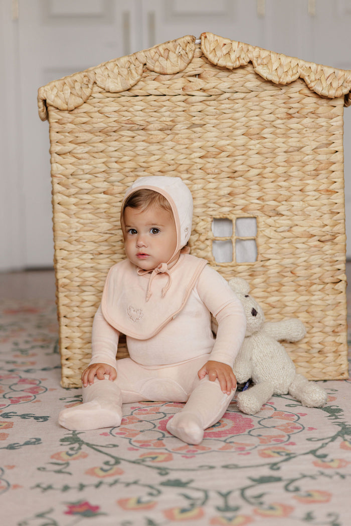 Baby Girl Footie & Bonnet – Pink – Metallic Wreath