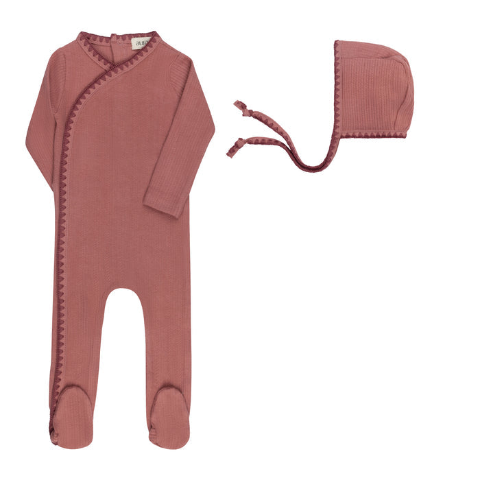 Baby Girl Footie & Bonnet – Pink – Whipstitch
