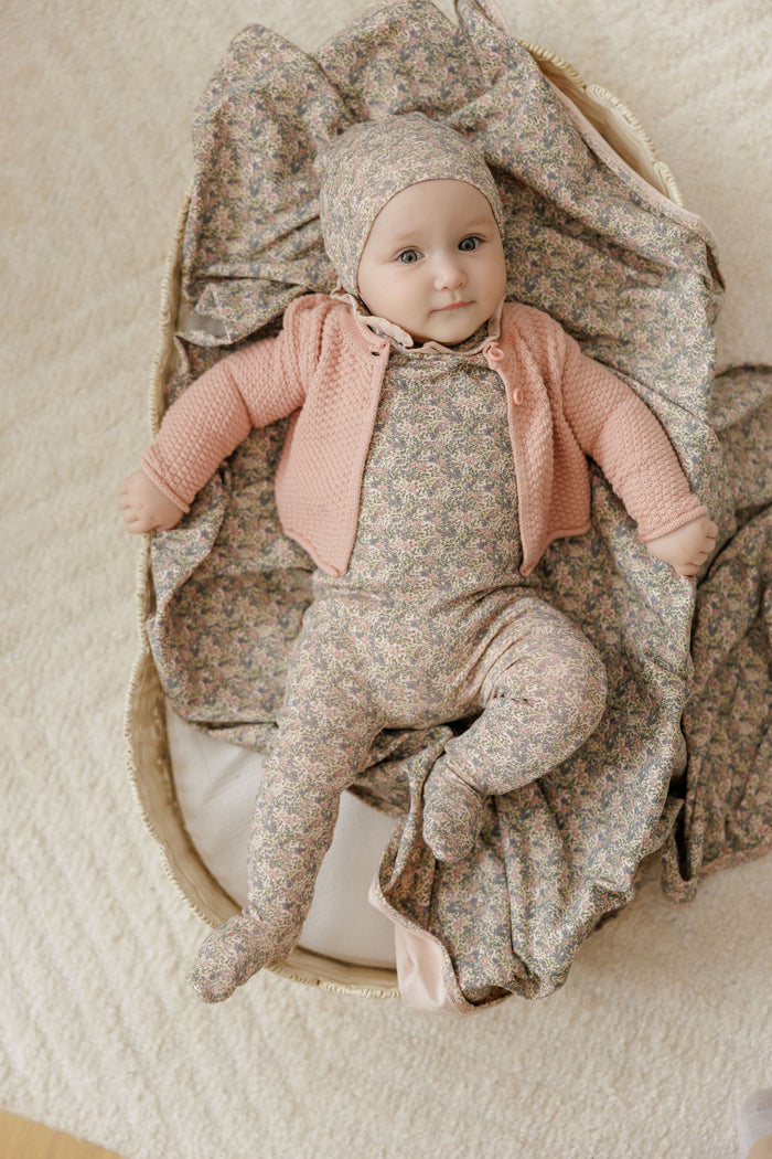 Baby Girl Footie & Hat – Pink – Liberty