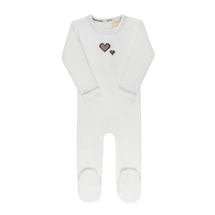 Baby Girl Footie – Ivory Girl – Cross Stitch