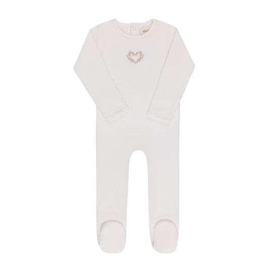 Baby Girl Footie – Ivory Girl – Metallic Wreath