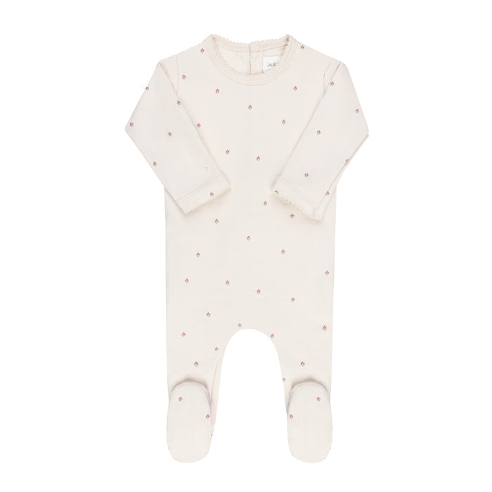 Baby Girl Footie – Ivory Girl – Vintage Floral