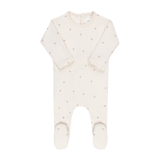 Baby Girl Footie – Ivory Girl – Vintage Floral
