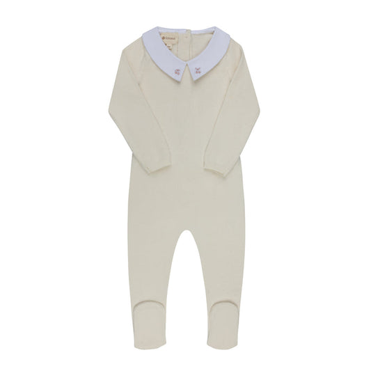 Baby Girl Footie – Ivory Mauve – Fair Isle